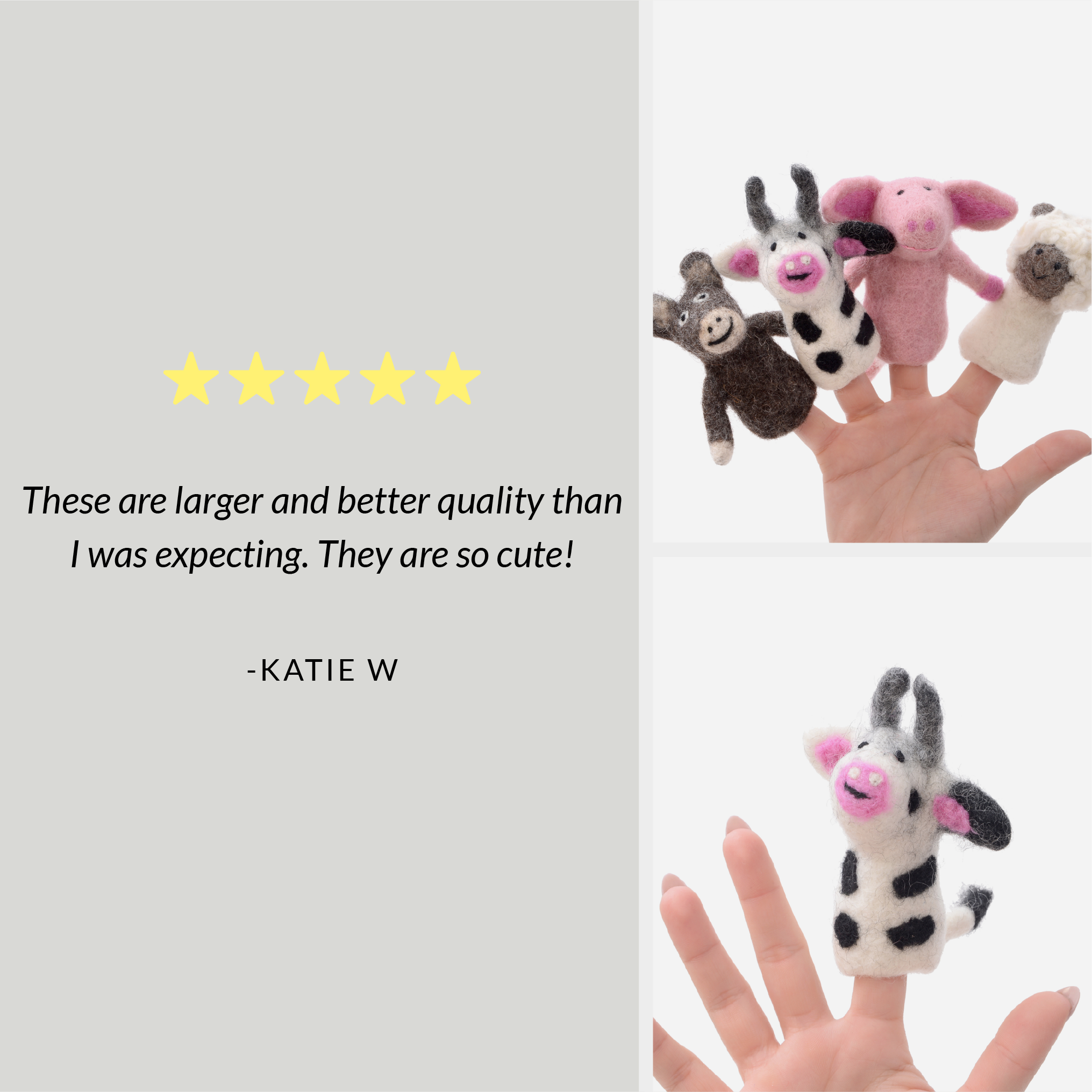 Finger Puppets, Needle-Felted Farm Animals