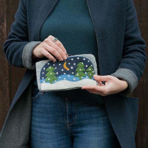 See how big this beautiful winter clutch is? Perfect for all your staples!